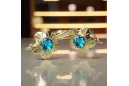 Earrings Aquamarine 14K Yellow gold Vintage style vec028y